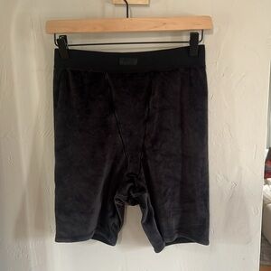 SKIMS Velour Black Onyx Brief Biker Shorts